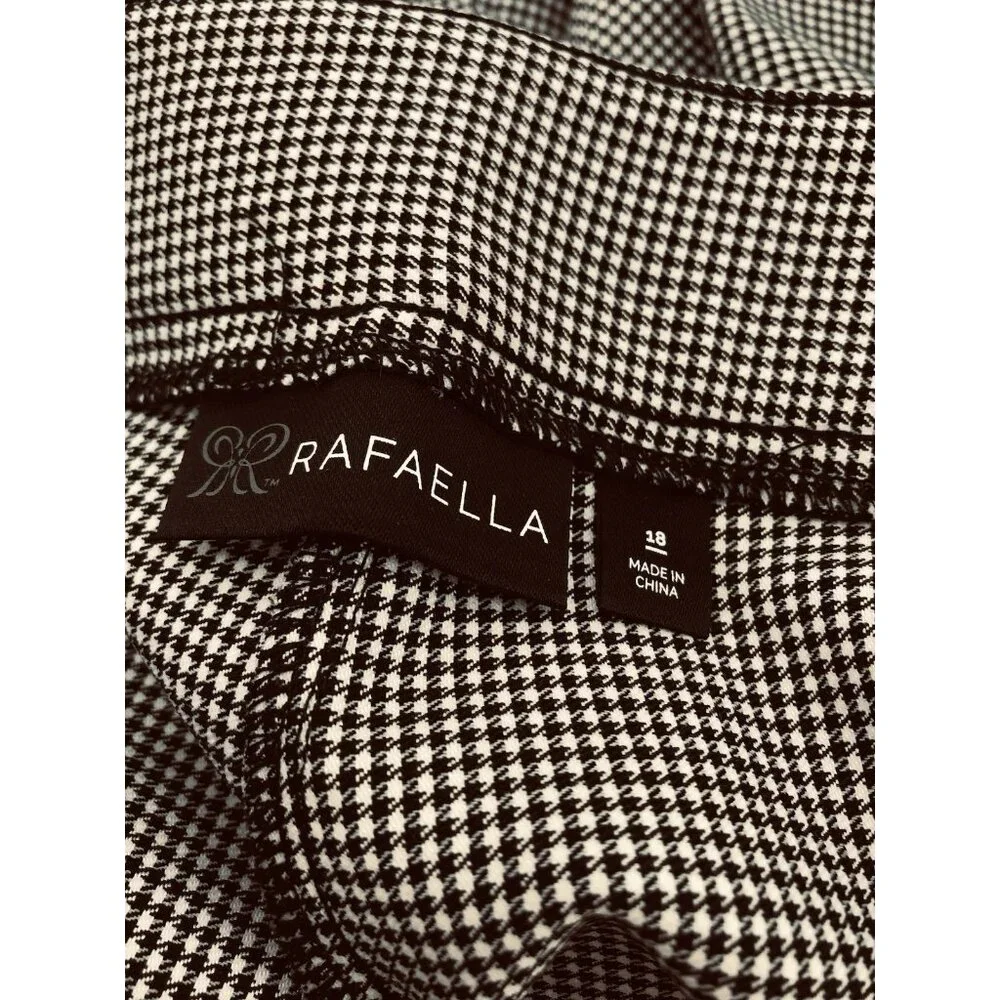 Rafaella Stretch Capri Pants Womens Size 18 Black White Elastic Waist High Waist